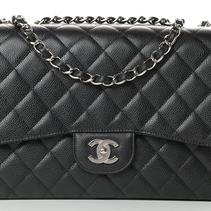Chanel Caviar Quilted Jumbo Single Flap Black 8 of 11