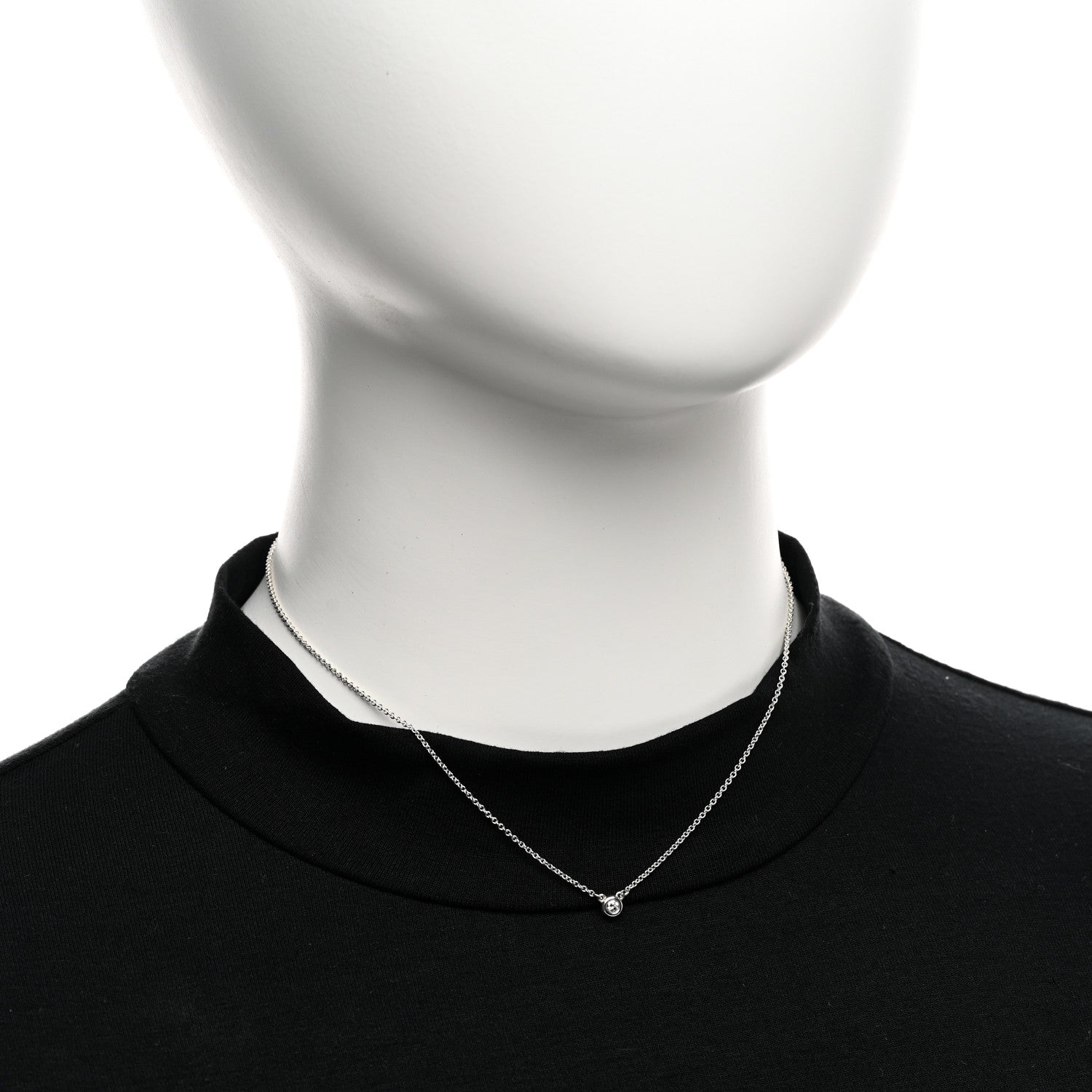 Tiffany Sterling Silver Diamond .07ct Elsa Peretti Diamonds by the Yard Pendant Necklace 2 of 5