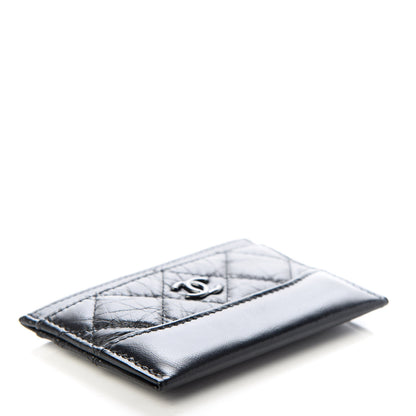 Chanel Aged Calfskin Quilted Gabrielle Card Holder Wallet So Black 4 of 9