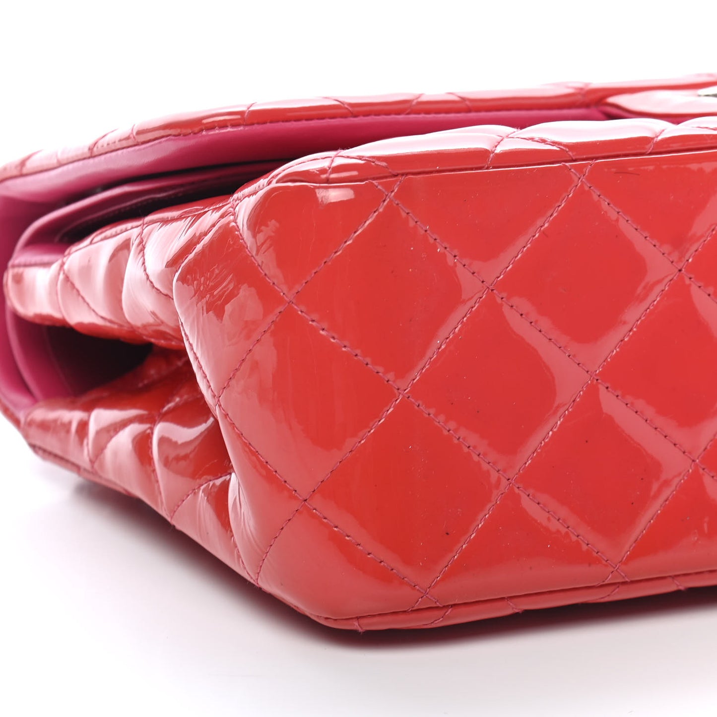 Patent Quilted Jumbo Double Flap Pink