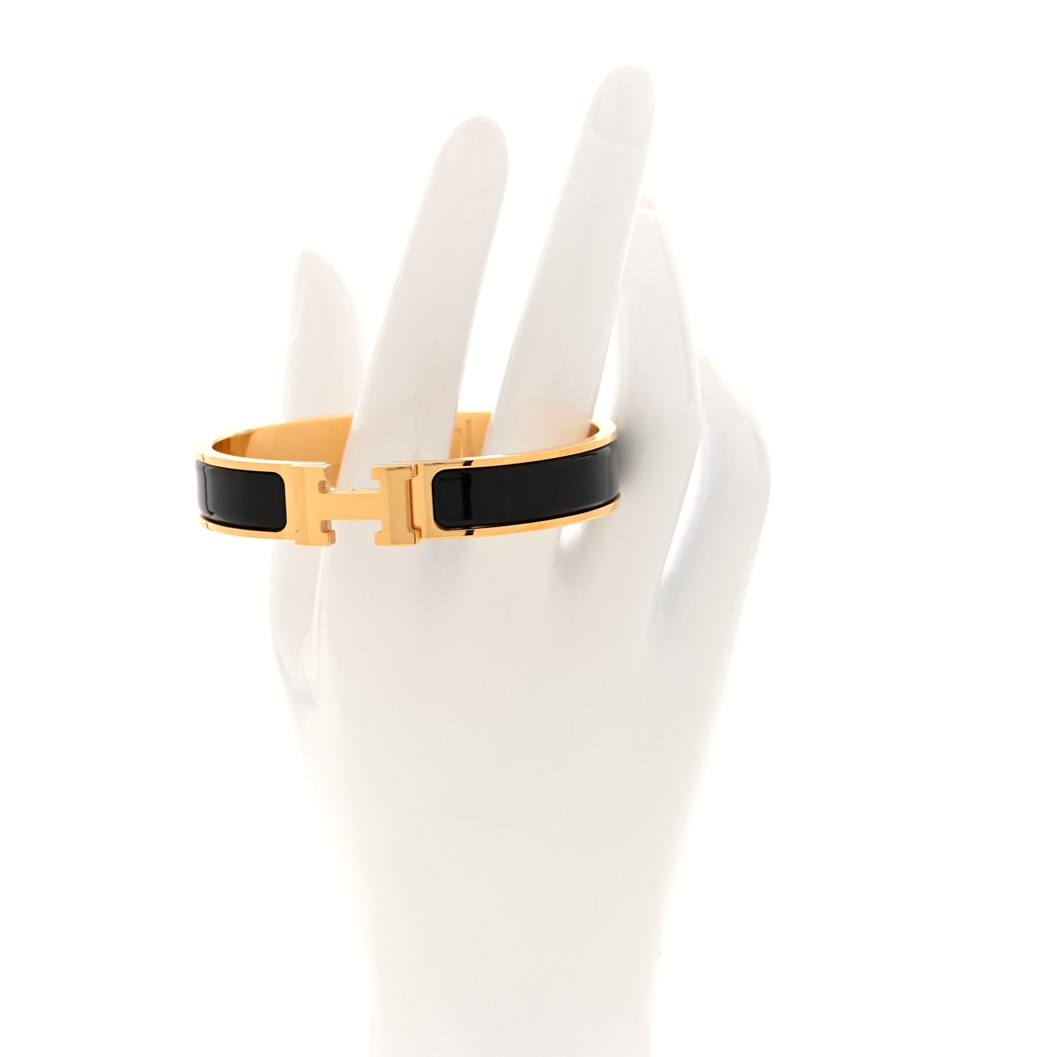 Hermes Enamel Narrow Clic Clac H Bracelet PM Black 2 of 5