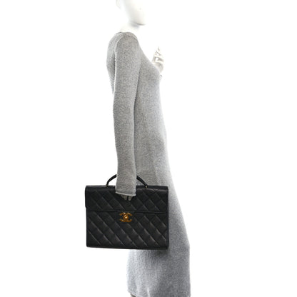 Chanel Caviar Quilted Briefcase Laptop Bag Black 2 of 12