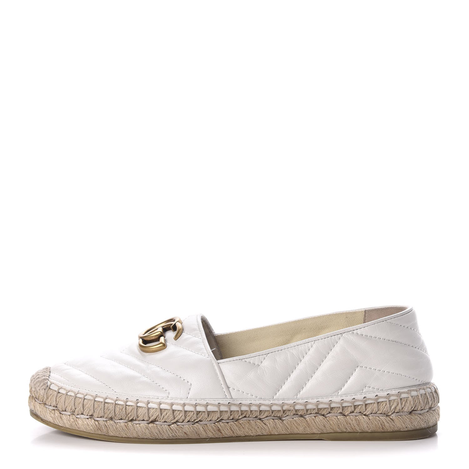 Gucci Nappa Matelasse GG Marmont Espadrilles 38 Great White 1 of 7