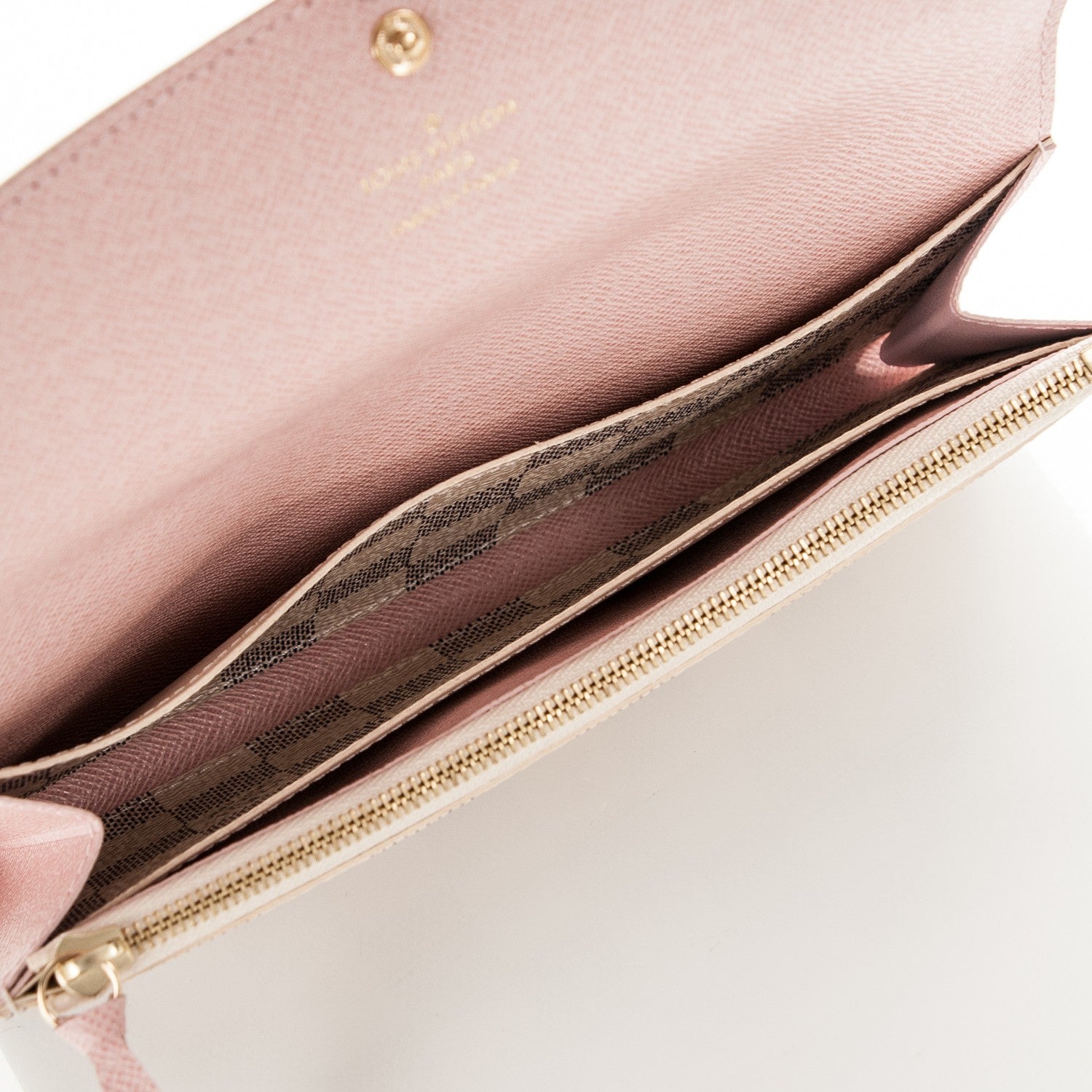 Louis Vuitton Damier Azur Emilie Wallet Rose Ballerine 5 of 7