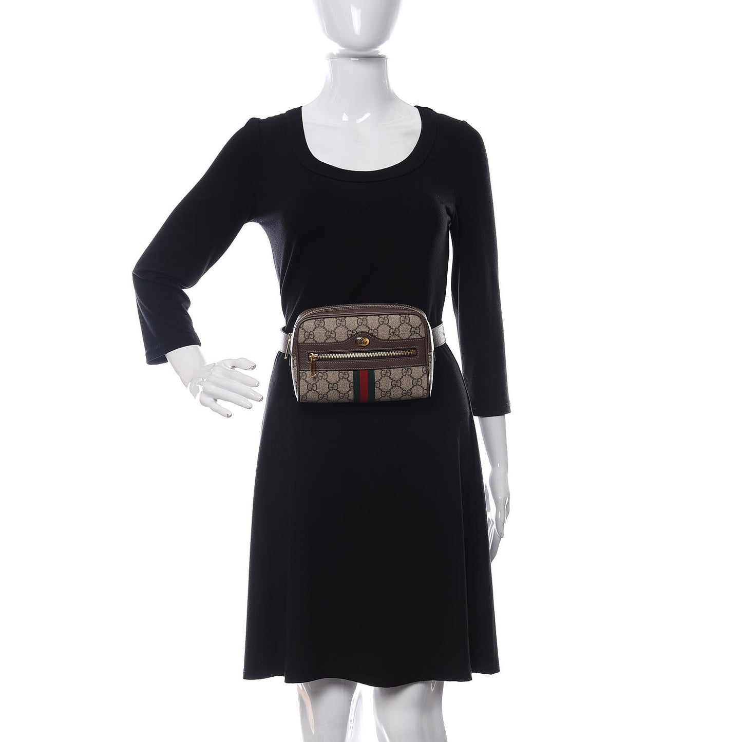 GG Supreme Monogram Small Ophidia Belt Bag 65 26 Dark Brown