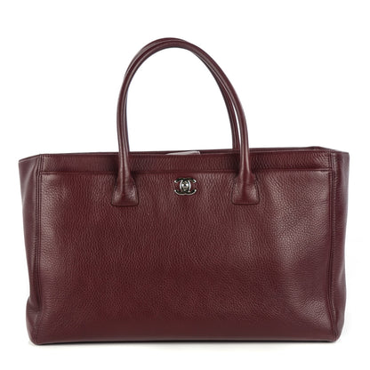 Chanel Deerskin Cerf Executive Shopper Tote Burgundy 1 of 7