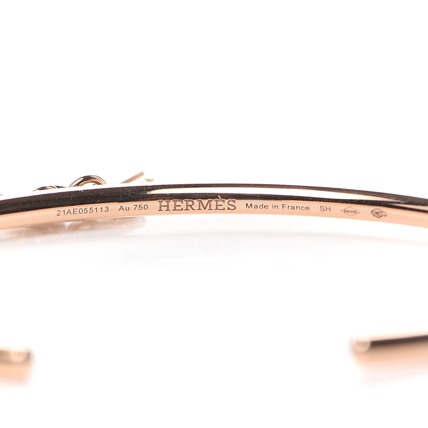 Hermes 18K Rose Gold TPM Kelly Clochette Cuff Bracelet SH 4 of 5