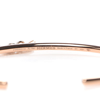Hermes 18K Rose Gold TPM Kelly Clochette Cuff Bracelet SH 4 of 5