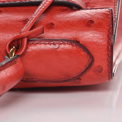 Hermes Ostrich Kelly Sellier 28 Rouge Vif 12 of 36