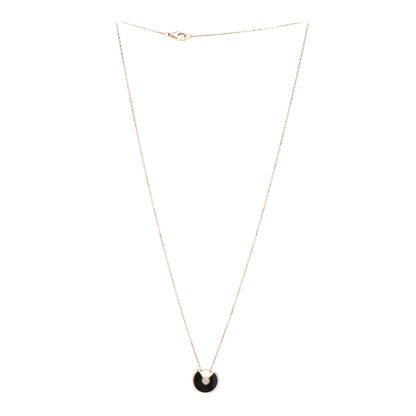 Cartier 18K Pink Gold Diamond Black Onyx XS Amulette de Cartier Pendant Necklace 3 of 5
