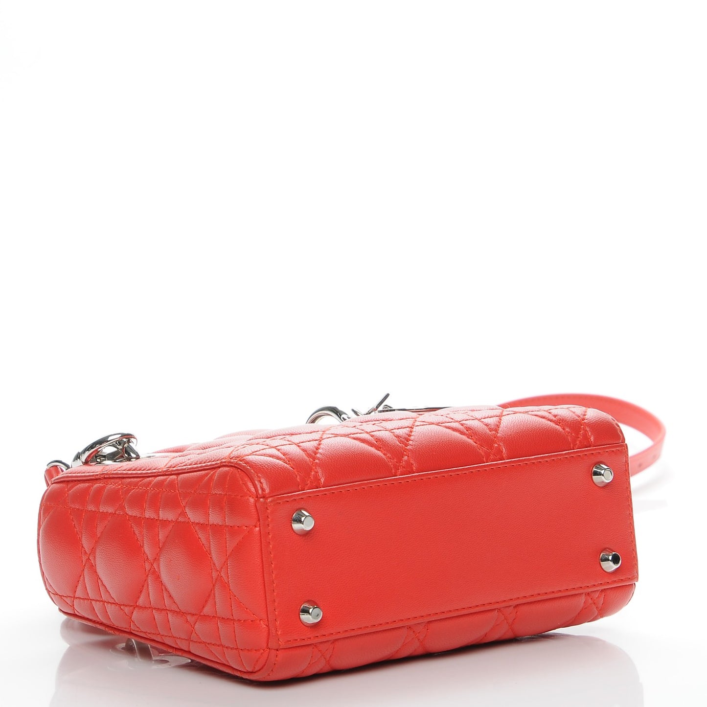 Lambskin Cannage Mini Lady Dior Vermillion