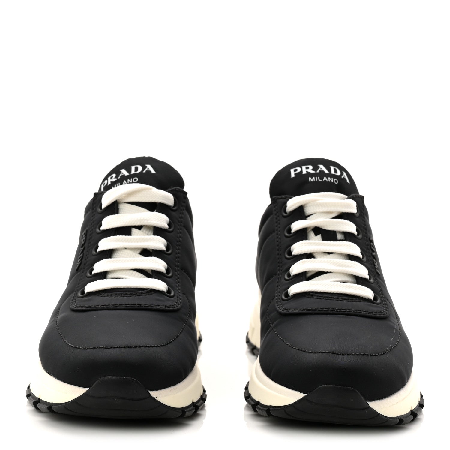 Prada Re-Nylon Piuma Logo Quilted 45mm Sneakers 36.5 Black 2 of 10