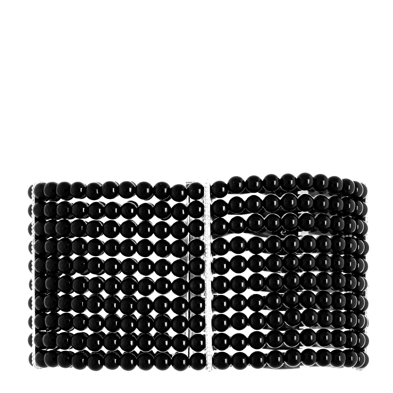 Tiffany Sterling Silver Black Onyx 10 Row Ziegfeld Bracelet 1 of 4