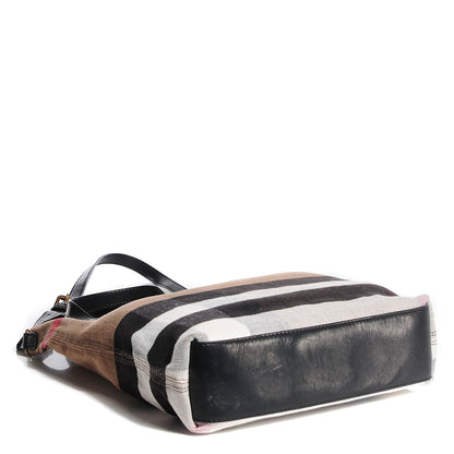 Burberry Canvas Mega Check Medium Tottenham Brit Tote Black 4 of 8