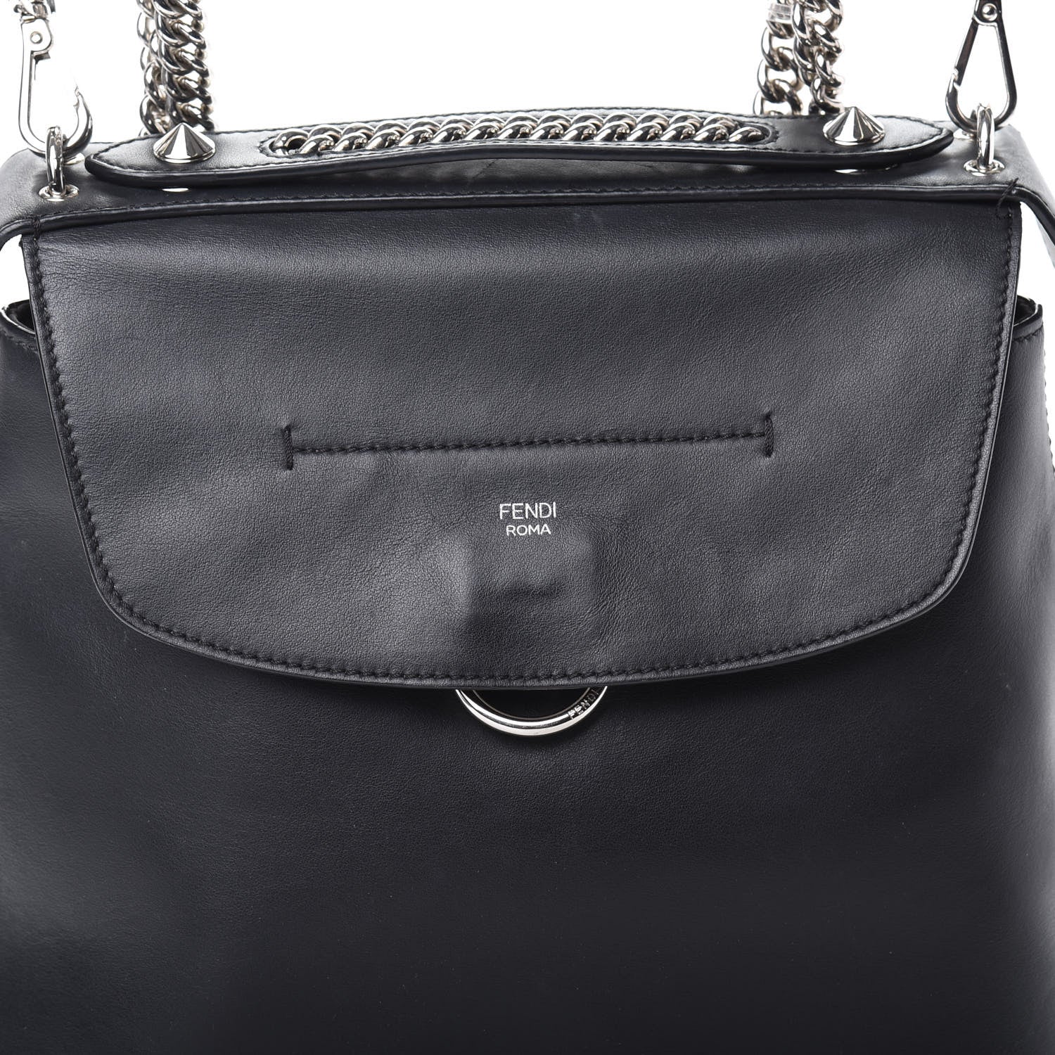 Fendi Vitello Century Opaco Large Back to School Backpack Black 7 of 14