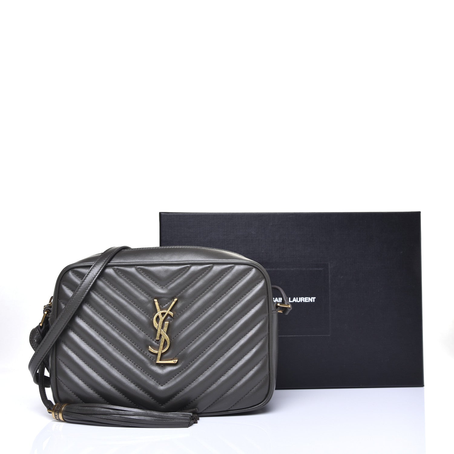 Saint Laurent Calfskin Matelasse Monogram Lou Camera Bag Military Olive 10 of 10