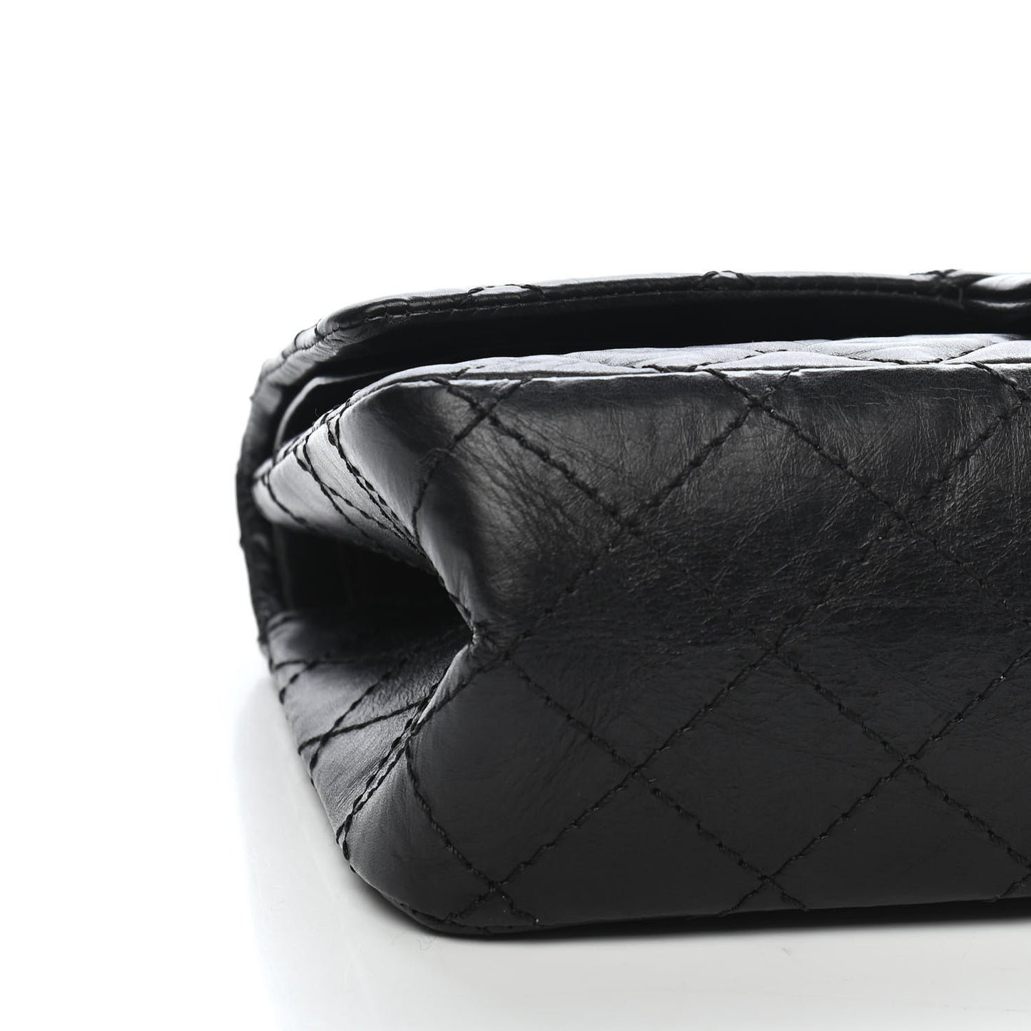 Aged Calfskin Quilted 2.55 Reissue 225 Flap Black