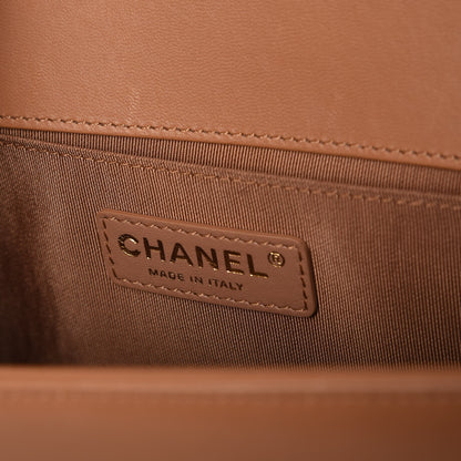 Chanel Calfskin Quilted Medium Boy Flap Beige 6 of 9