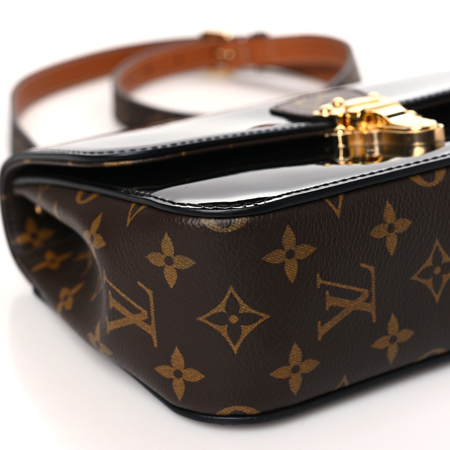 Patent Calfskin Monogram Cherrywood BB Black