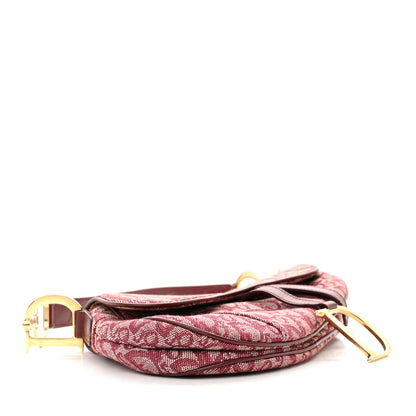 Christian Dior Monogram Saddle Bag Burgundy 4 of 14