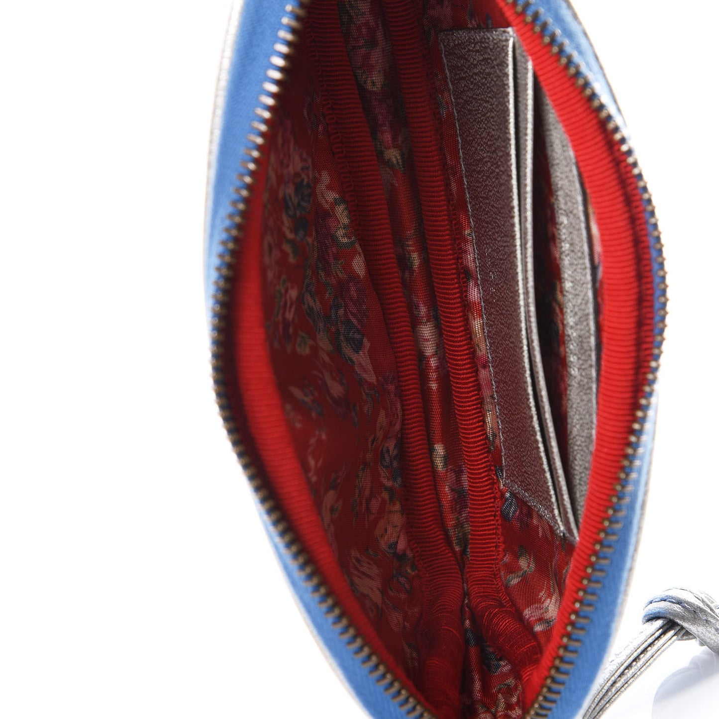 Laminated Nappa Trapuntata Zumi iPhone Case Rosso Marine Argento