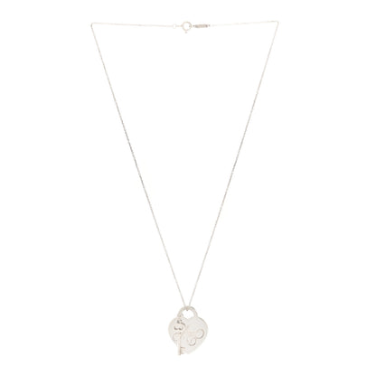 Tiffany Sterling Silver Mom Heart Tag Key Pendant Necklace 3 of 7