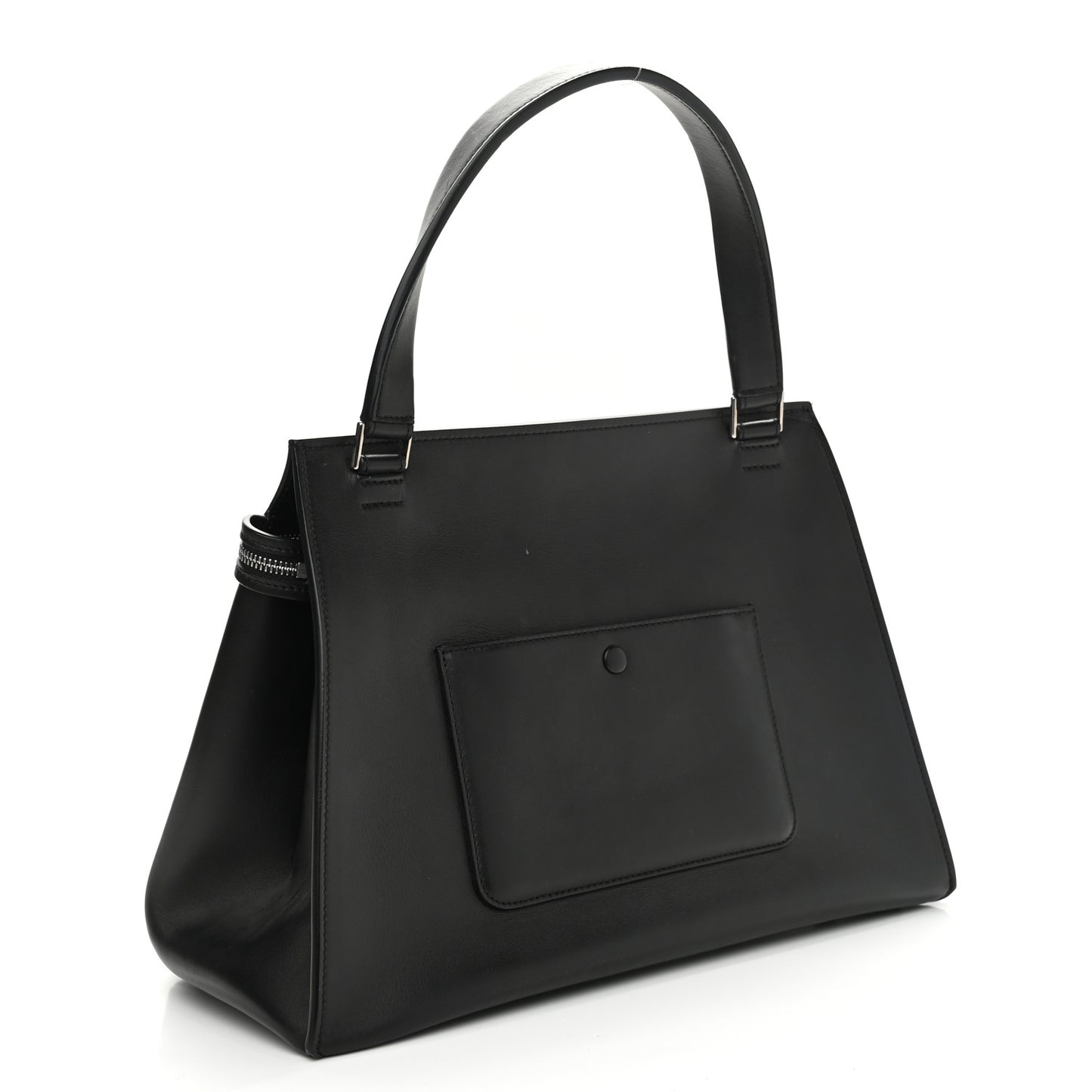 Calfskin Medium Bi-Color Edge Shoulder Bag Almond