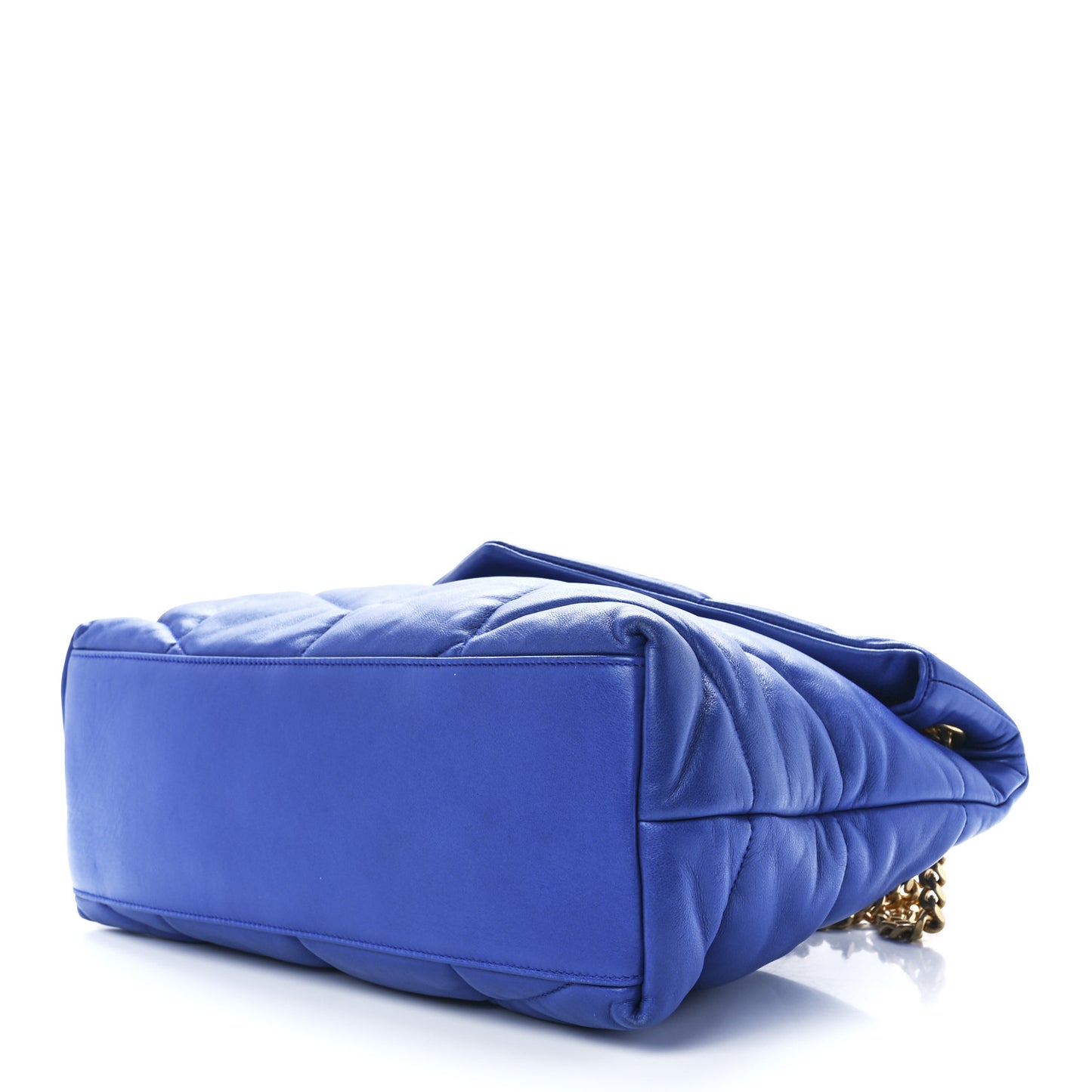 Lambskin Quilted Medium Loulou Puffer Monogram Chain Satchel Majorele Blue