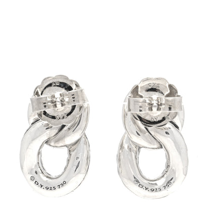 David Yurman Sterling Silver 18K Yellow Gold Belmont Curb Link Drop Earrings 3 of 4