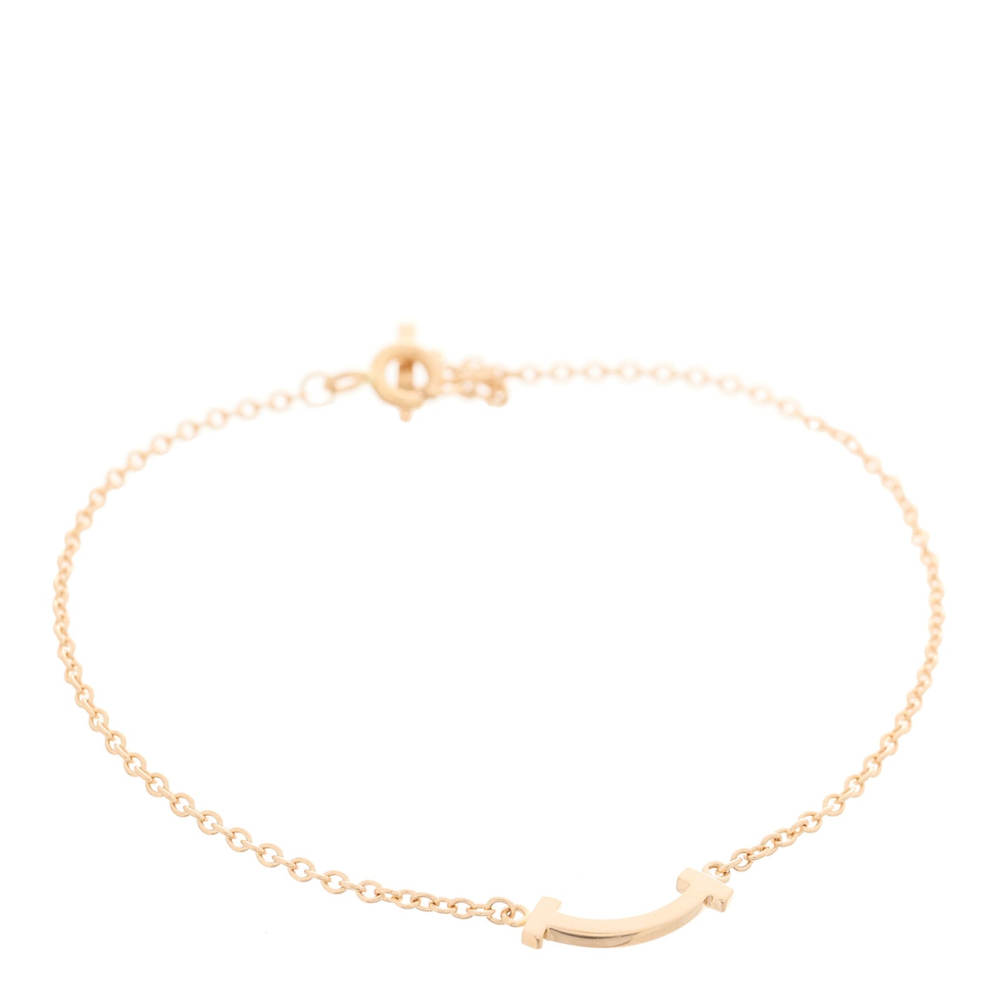 18K Rose Gold Mini T Smile Bracelet