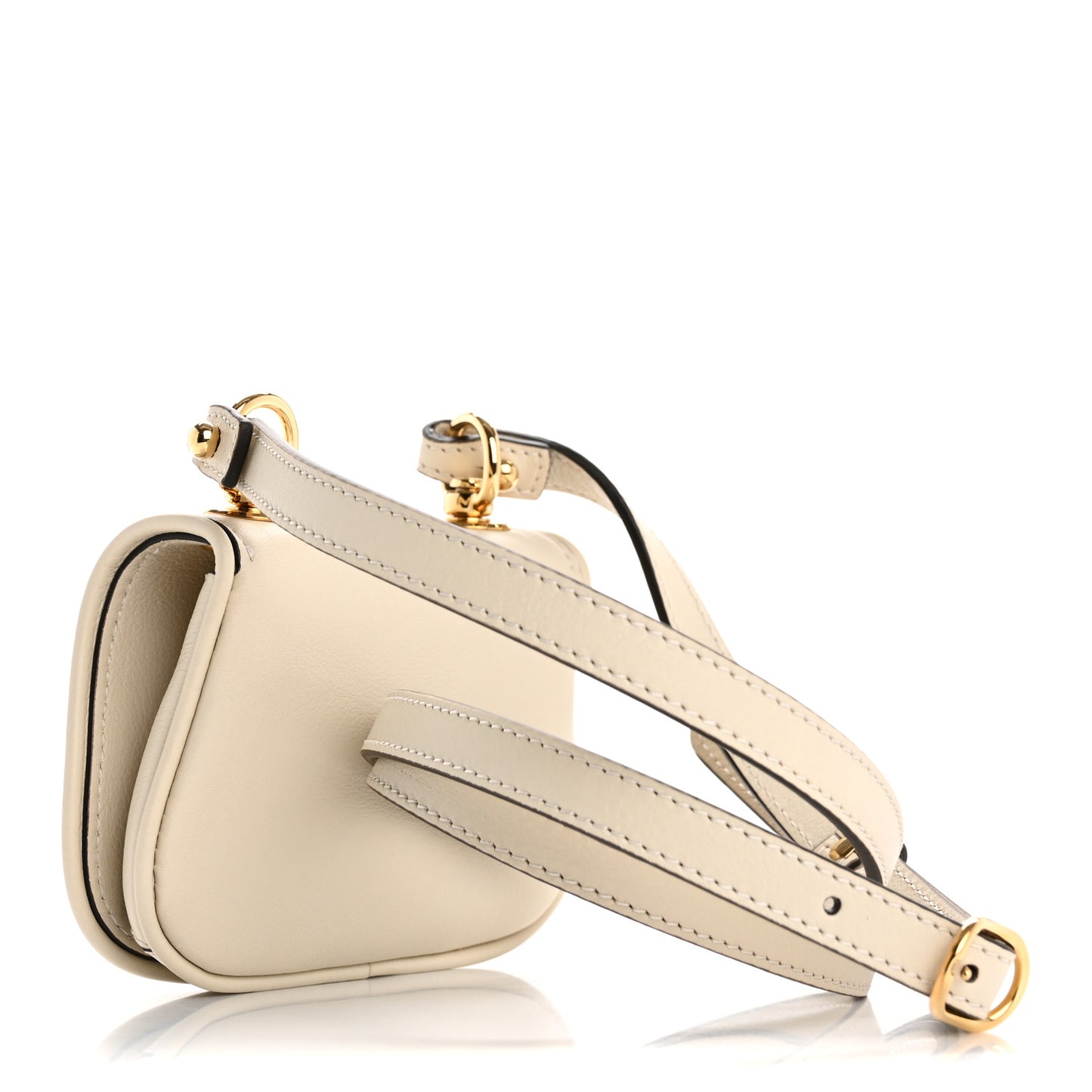 Roxy Calfskin Blondie Card Case Wallet with Strap Mystic White