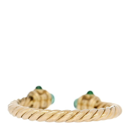 David Yurman 18K Yellow Gold Emerald Renaissance Ring 50 5.25 3 of 4