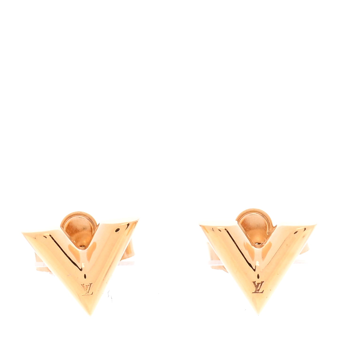Brass Essential V Stud Earrings Gold