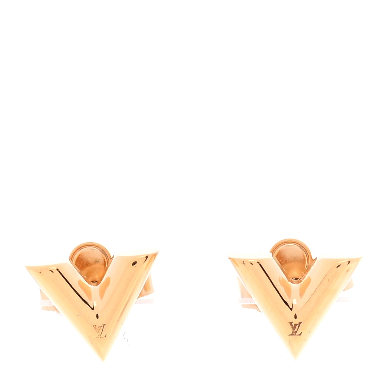 Louis Vuitton Brass Essential V Stud Earrings Gold 1 of 5