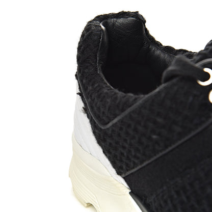 Chanel Tweed Calfskin Sneakers 38.5 Black 14 of 14