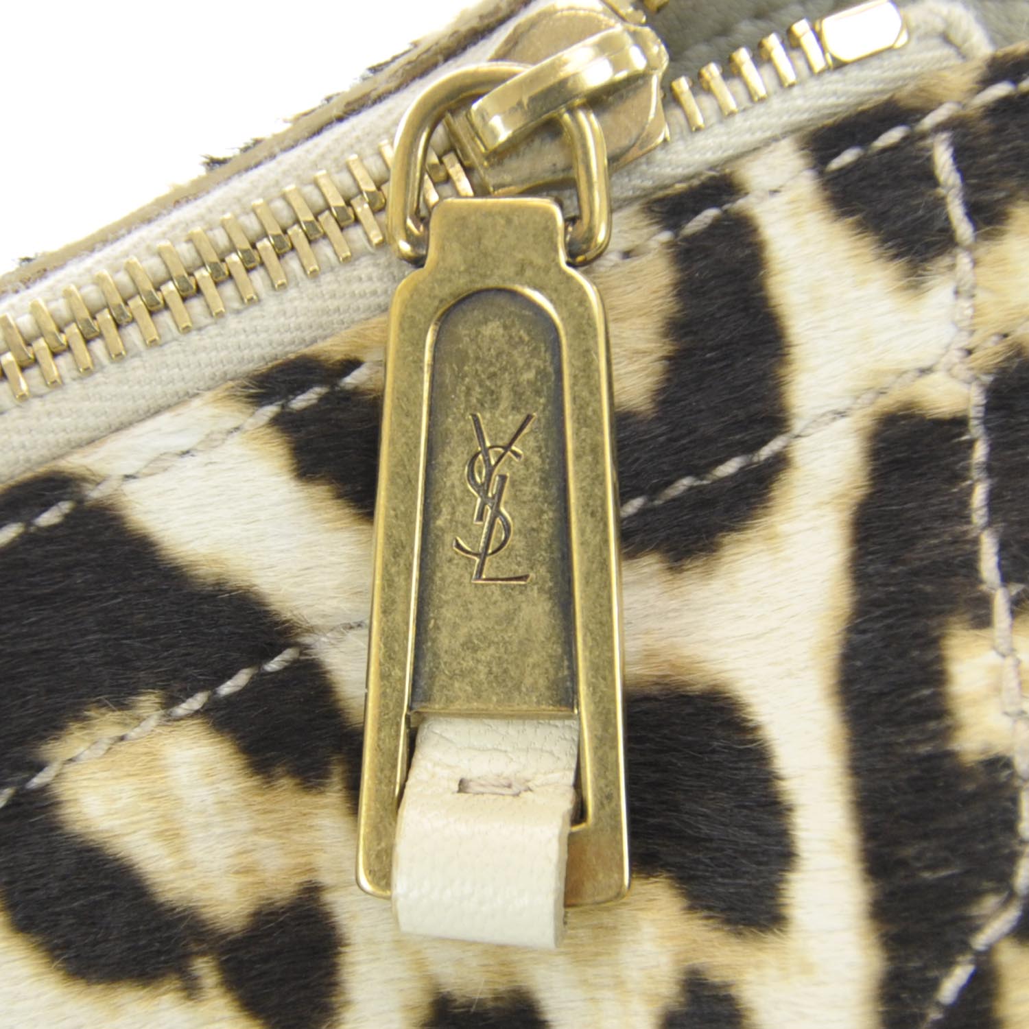 Saint Laurent Leopard Print Pony Hair Large Downtown Tote 7 of 10