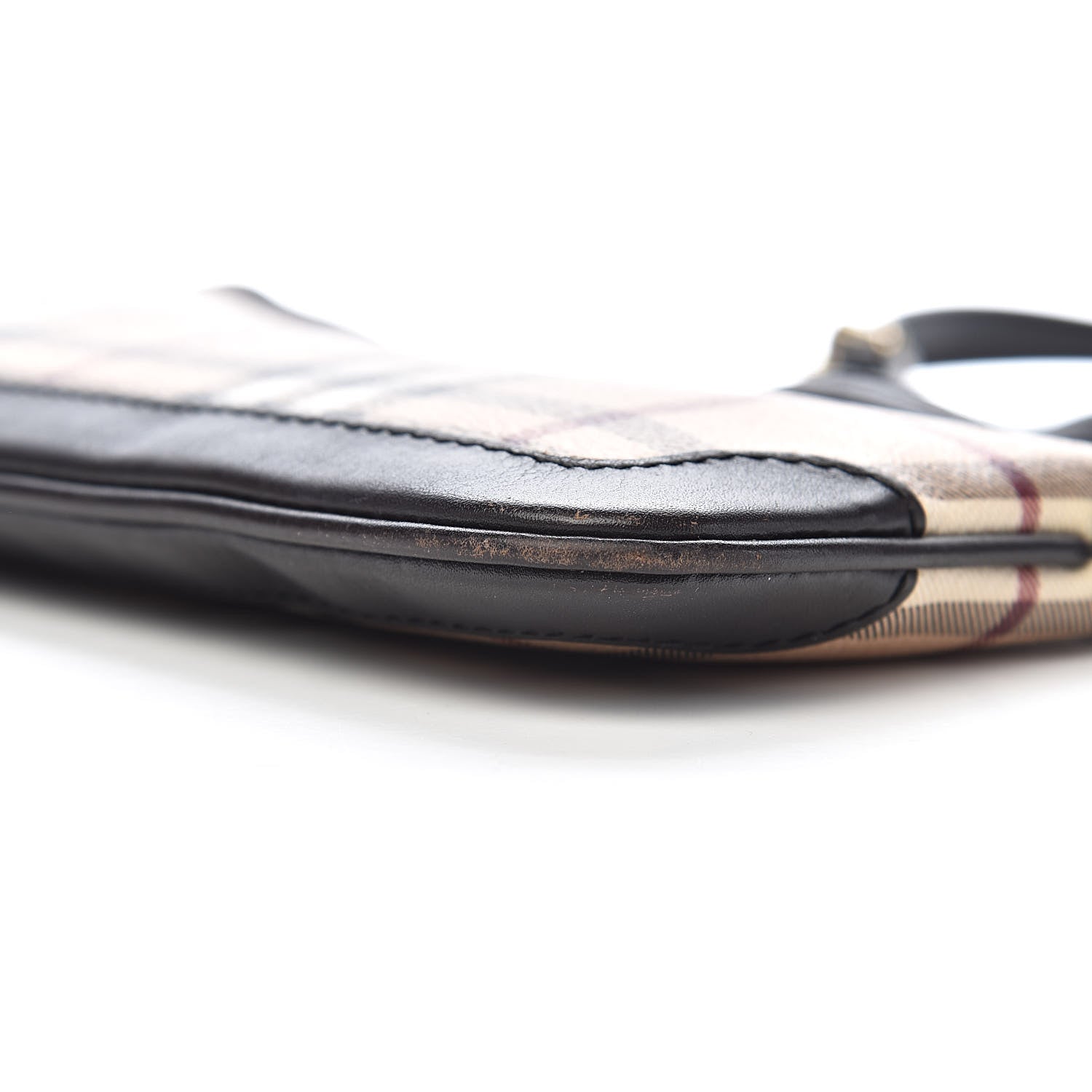Burberry Haymarket Check Small Peyton Crossbody Clutch Bag Chocolate 12 of 13