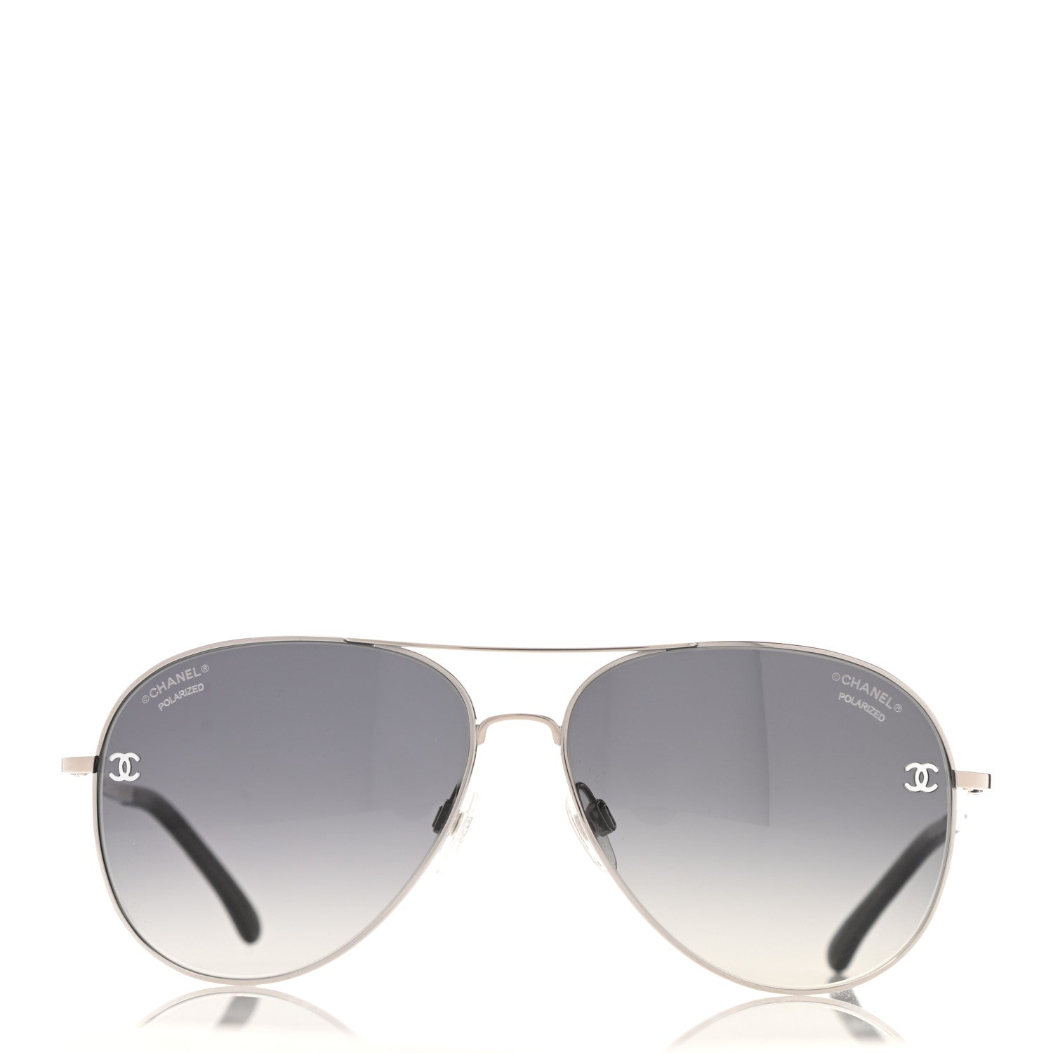 Chanel Aviator CC Sunglasses 4189-T-Q Silver 2 of 9