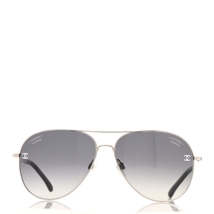 Chanel Aviator CC Sunglasses 4189-T-Q Silver 2 of 9