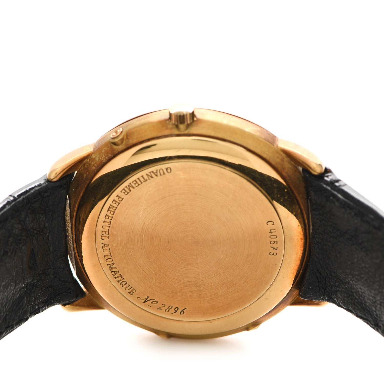 Audemars Piguet 18K Yellow Gold Alligator 36mm Quantieme Perpetual Calendar Automatic Watch 25657BA 4 of 7