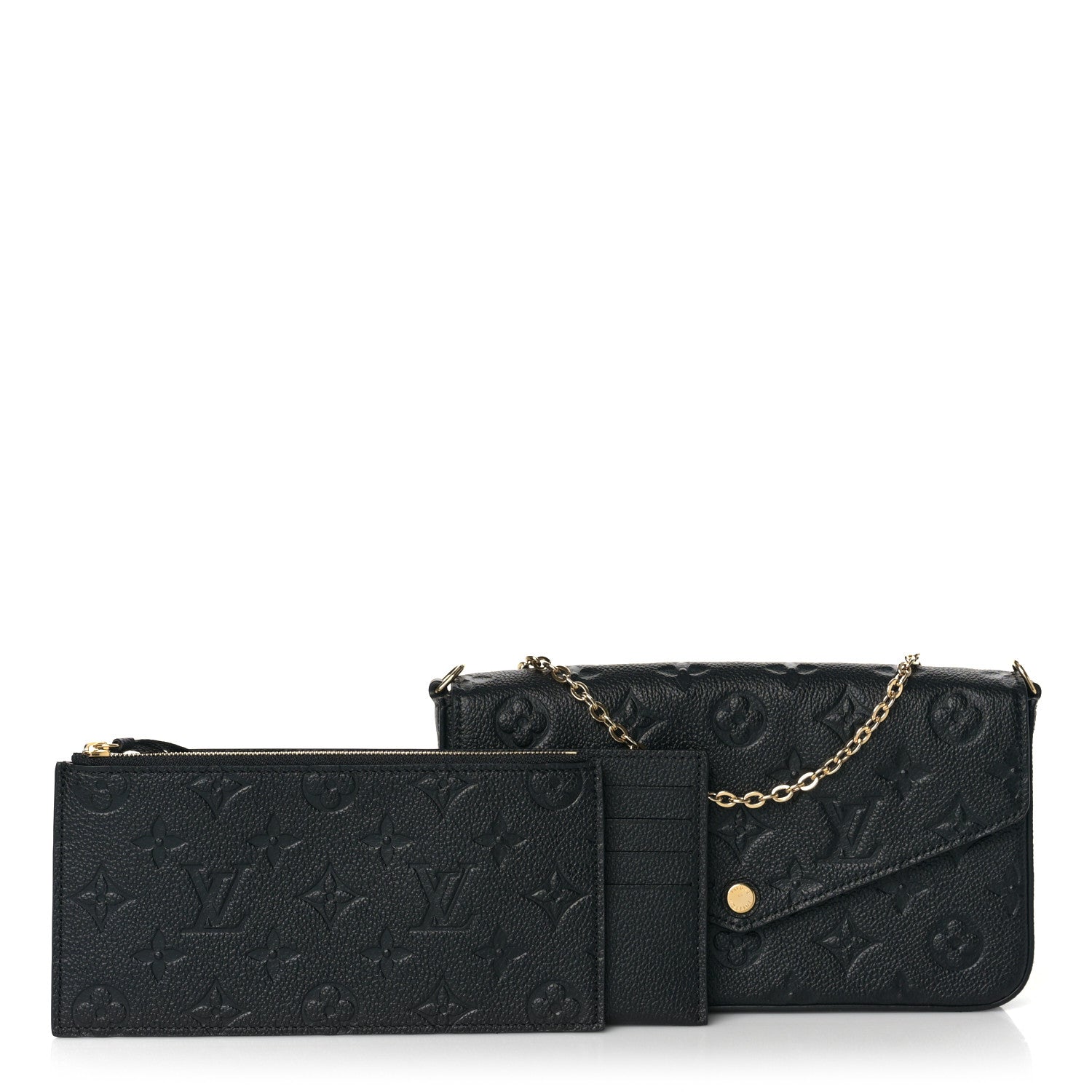 Louis Vuitton Empreinte Pochette Felicie Chain Wallet Black 1 of 11