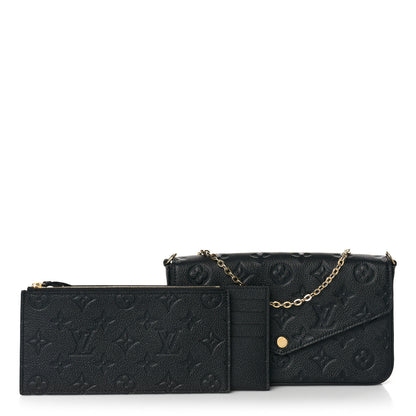 Louis Vuitton Empreinte Pochette Felicie Chain Wallet Black 1 of 11