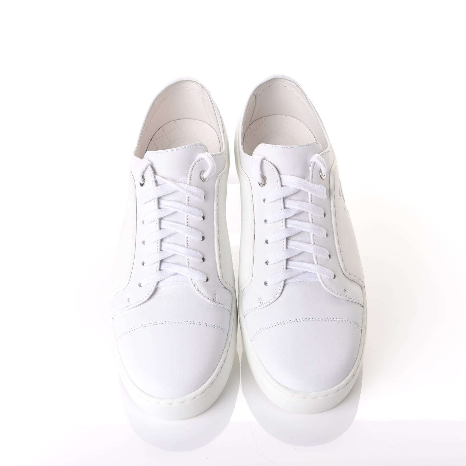 Chanel Calfskin Gum Womens CC Sneakers 39 White 5 of 11