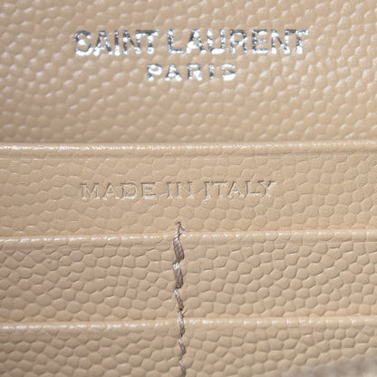 Saint Laurent Grain De Poudre Matelasse Chevron Monogram Chain Wallet Nude Powder 9 of 10