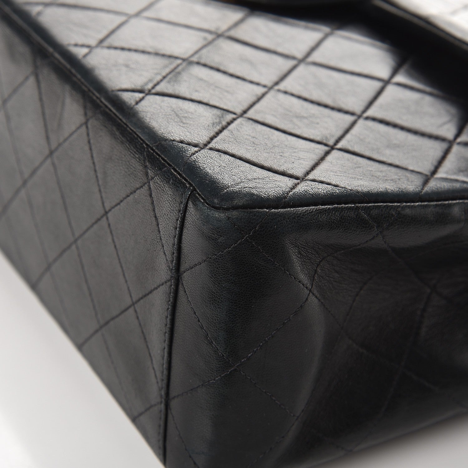 Chanel Lambskin Quilted XL Jumbo Single Flap Black 12 of 15