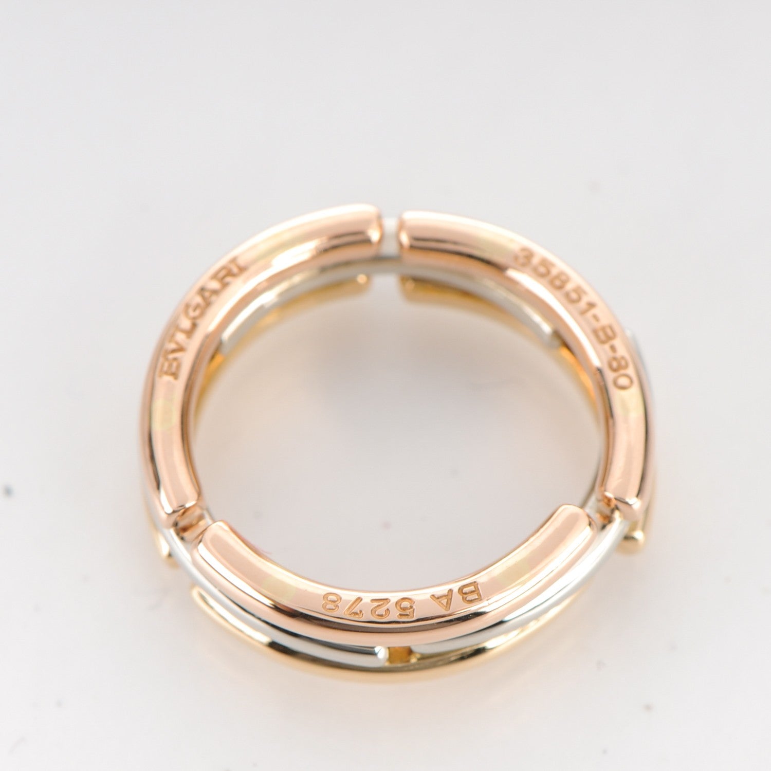 Bulgari 18K Rose Yellow White Gold Collapsible Ring 49 4.75 4 of 4