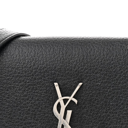 Saint Laurent Grained Calfskin Medium Monogram Sunset Satchel Black 9 of 12