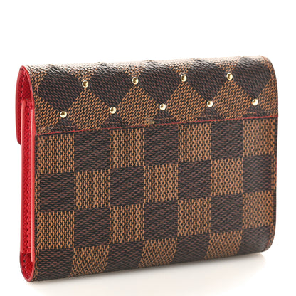 Louis Vuitton Damier Ebene Studded Victorine Wallet Cherry 3 of 8