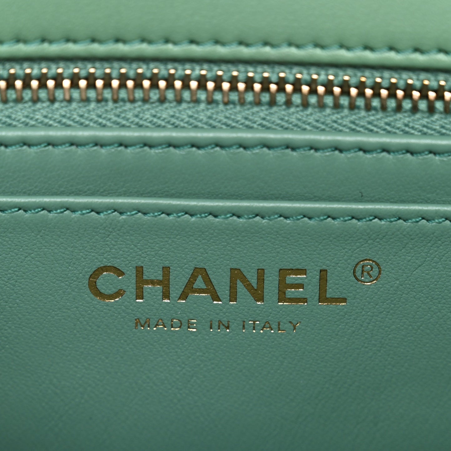 Lambskin Quilted Mini Rectangular Pearl Crush Flap Dark Green