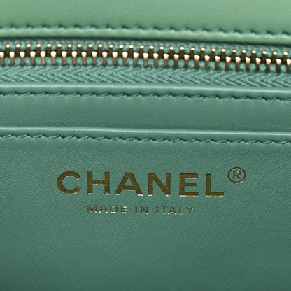 Chanel Lambskin Quilted Mini Rectangular Pearl Crush Flap Dark Green 6 of 11